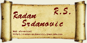 Radan Srdanović vizit kartica